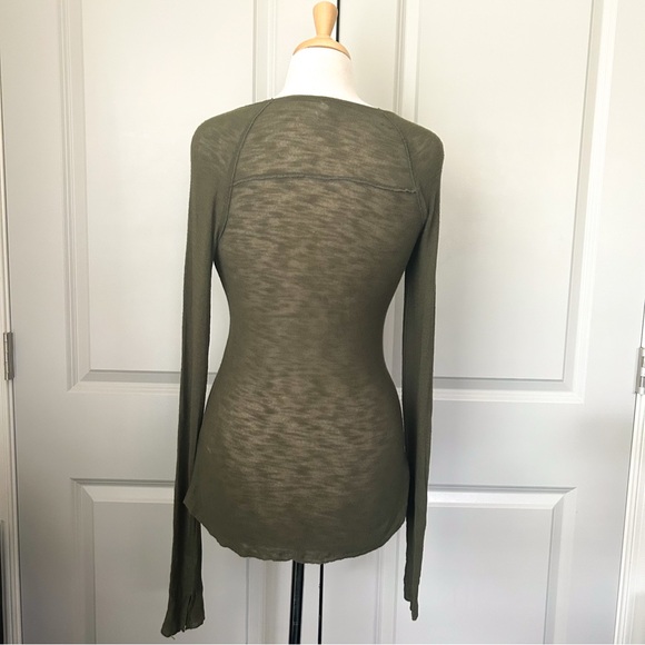 Free People Bundle: Bae Bae Layering Top (Green) + Camo Tee (Dark Gray) – Size M - Picture 5 of 15
